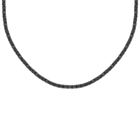 14K BLACK GOLD 5.28 CT BLACK DIAMOND TENNIS NECKLACE