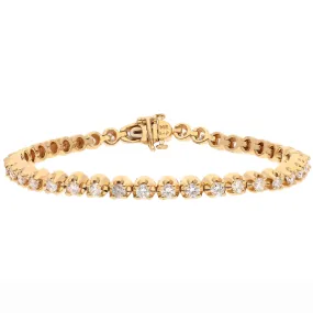 14K Yellow Gold Diamond Tennis Bracelet