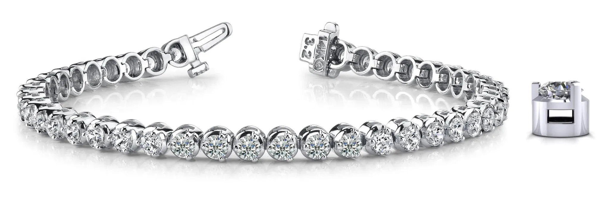 3 Prong Dreams Lab-Grown Diamond Tennis Bracelet with 3.83 ct.(finished) 2.7mm