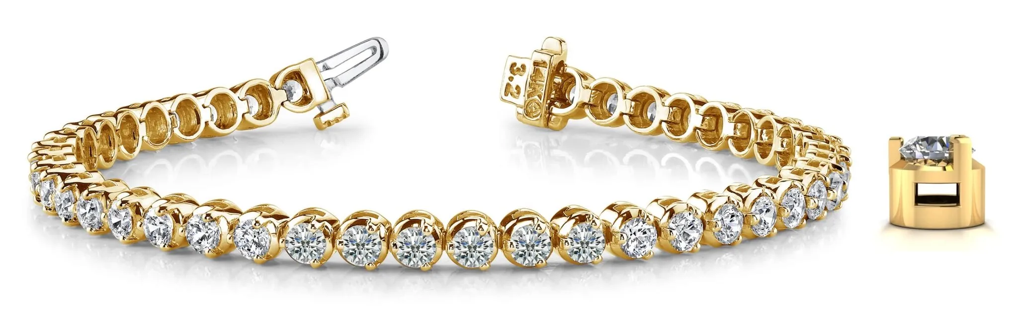 3 Prong Dreams Lab-Grown Diamond Tennis Bracelet with 3.83 ct.(finished) 2.7mm