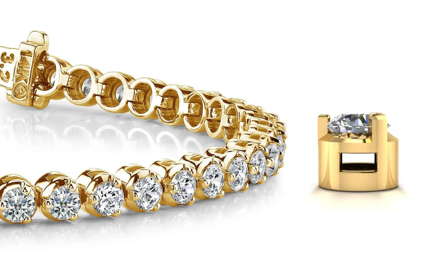 3 Prong Dreams Lab-Grown Diamond Tennis Bracelet with 3.83 ct.(finished) 2.7mm