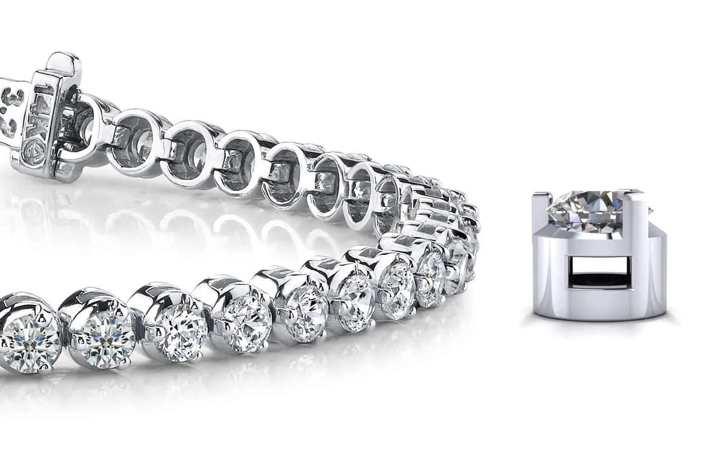 3 Prong Dreams Lab-Grown Diamond Tennis Bracelet with 3.83 ct.(finished) 2.7mm