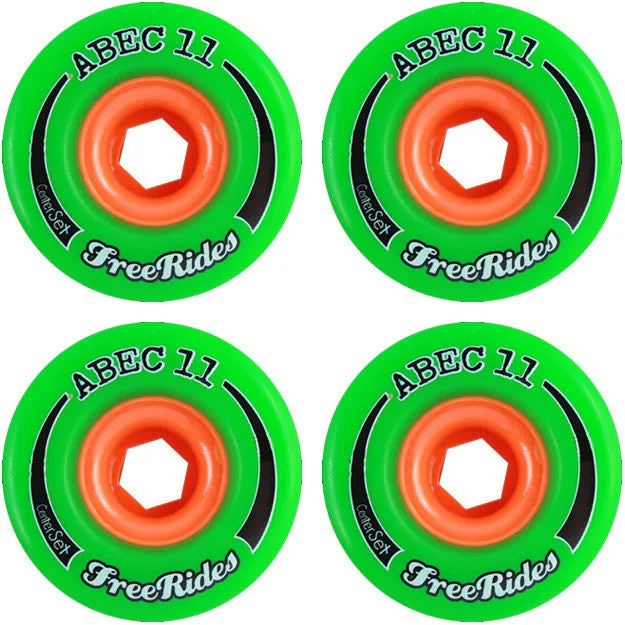 Abec 11 Centerset Free Ride - Green - 72mm 81a - Skateboard Wheels (Set of 4)