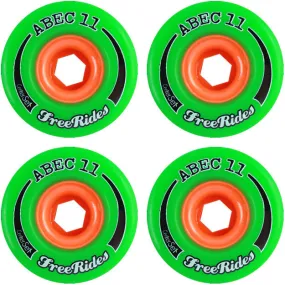 Abec 11 Centerset Free Ride - Green - 72mm 81a - Skateboard Wheels (Set of 4)