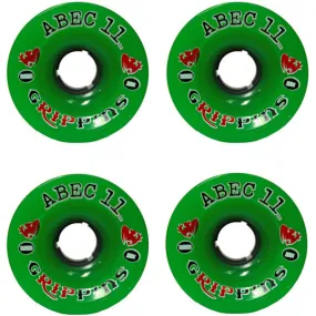 Abec 11 Grippins - Green - 70mm 81a - Skateboard Wheels (Set of 4)