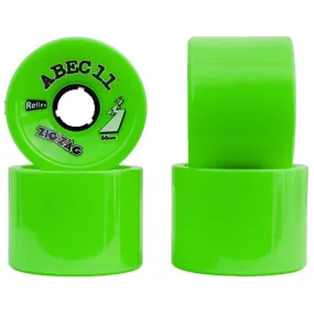 Abec 11 Zig Zags - Lime - 66mm 80a - Skateboard Wheels (Set of 4)