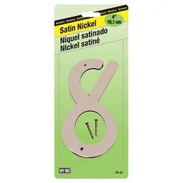 Address Number, Zinc With Satin Finish, 4-In., "8"