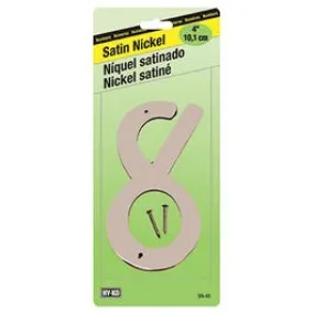 Address Number, Zinc With Satin Finish, 4-In., "8"