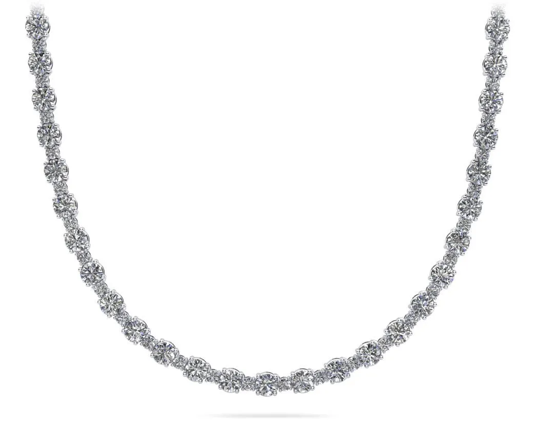 Affectionately Yours Diamond Tennis Lab-Grown Diamond Necklace with 7.30 ct.(finished) 1.4mm, 2.6mm