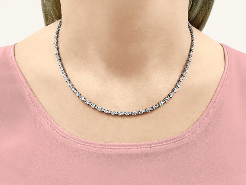 Affectionately Yours Diamond Tennis Lab-Grown Diamond Necklace with 7.30 ct.(finished) 1.4mm, 2.6mm