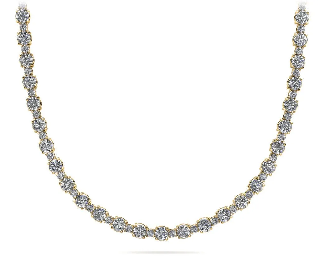 Affectionately Yours Diamond Tennis Lab-Grown Diamond Necklace with 7.30 ct.(finished) 1.4mm, 2.6mm