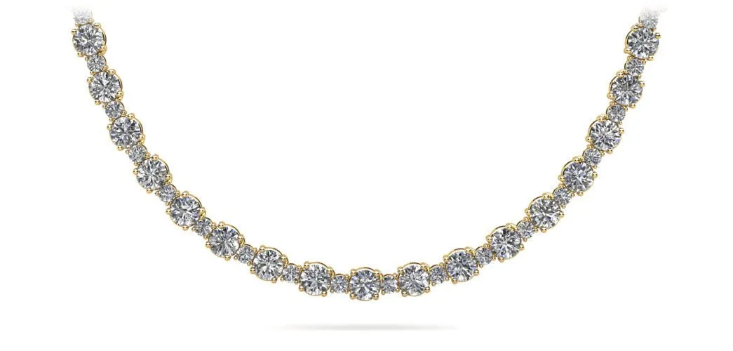 Affectionately Yours Diamond Tennis Lab-Grown Diamond Necklace with 7.30 ct.(finished) 1.4mm, 2.6mm