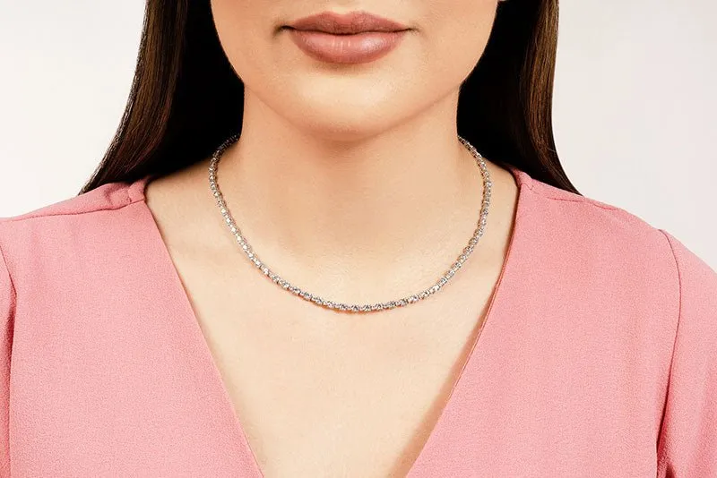 Affectionately Yours Diamond Tennis Lab-Grown Diamond Necklace with 7.30 ct.(finished) 1.4mm, 2.6mm