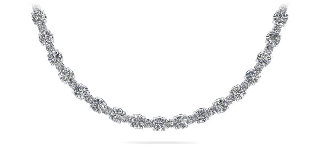 Affectionately Yours Diamond Tennis Lab-Grown Diamond Necklace with 7.30 ct.(finished) 1.4mm, 2.6mm