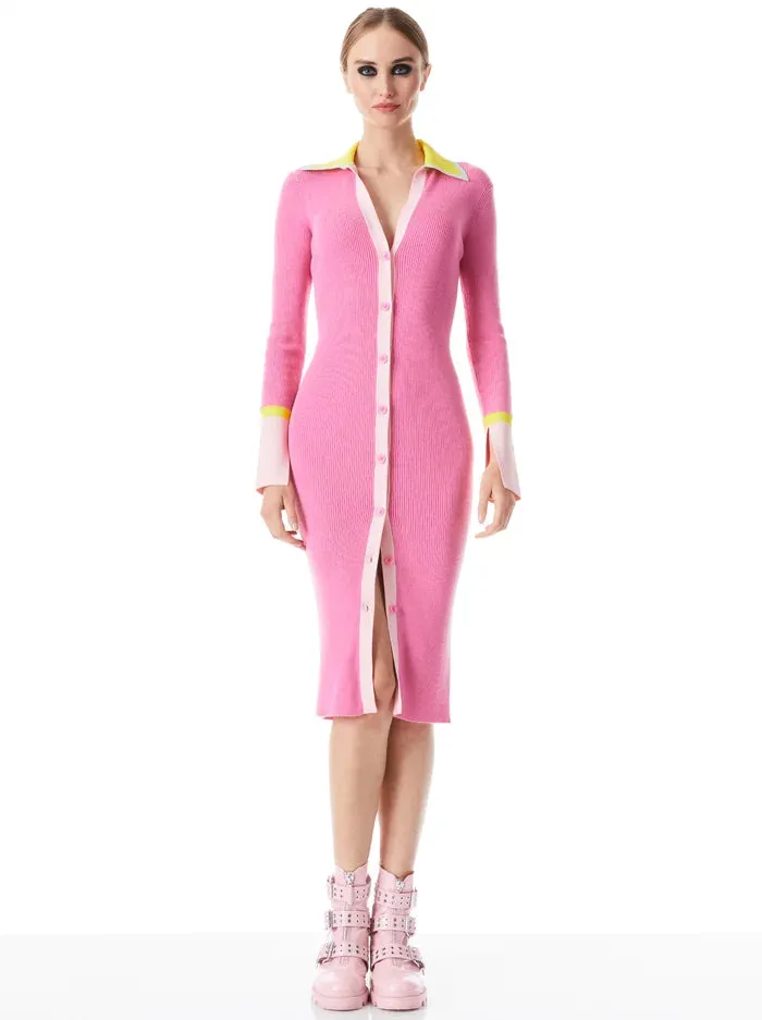Alice & Olivia ALCINA BUTTON DOWN CARDIGAN DRESS