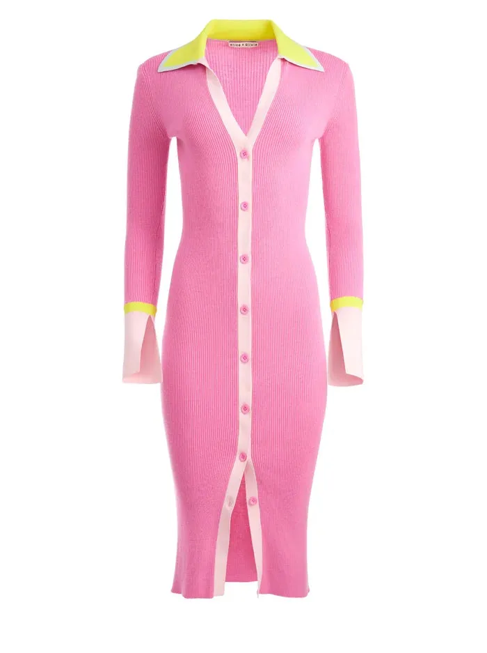 Alice & Olivia ALCINA BUTTON DOWN CARDIGAN DRESS