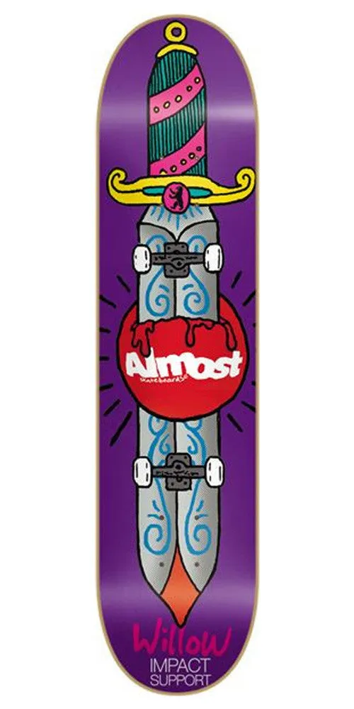 Almost Skate Knife Impact Willow Skateboard Deck 8.1 - Purple