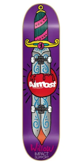 Almost Skate Knife Impact Willow Skateboard Deck 8.1 - Purple