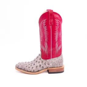 Anderson Bean Women's Kango Tobacco Full Quill Ostrich 13" Wide Square Toe Boots