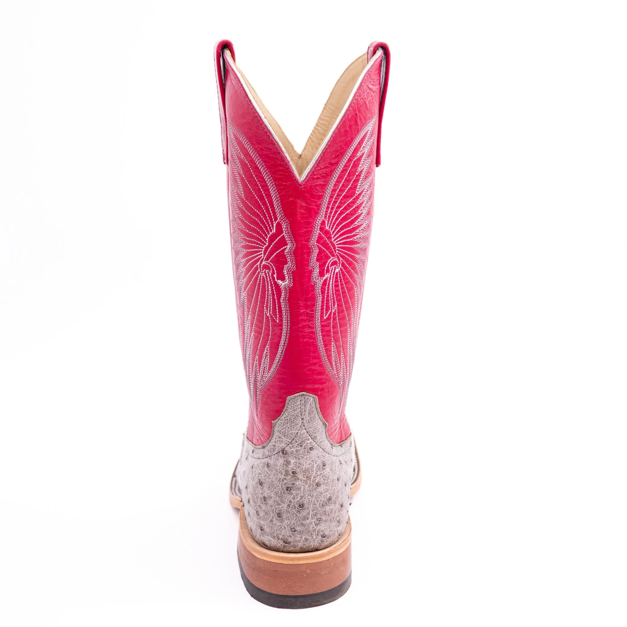 Anderson Bean Women's Kango Tobacco Full Quill Ostrich 13" Wide Square Toe Boots