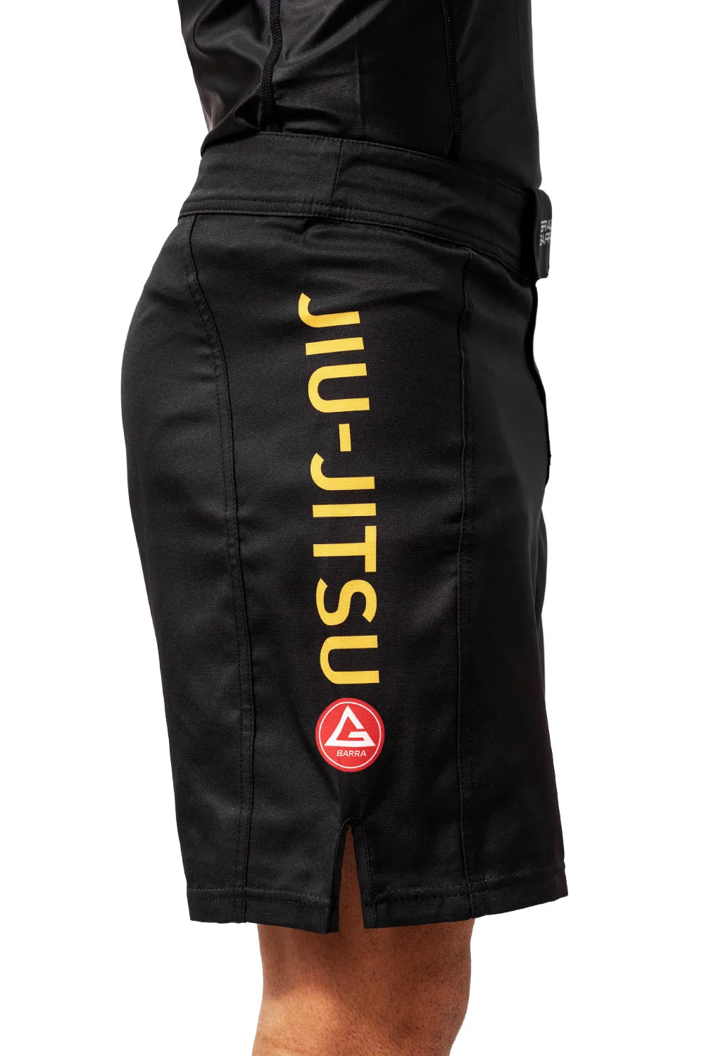 Optimized Title: Black Bermuda No Gi Grappling Shorts with Velcro for Brazilian Jiu-Jitsu