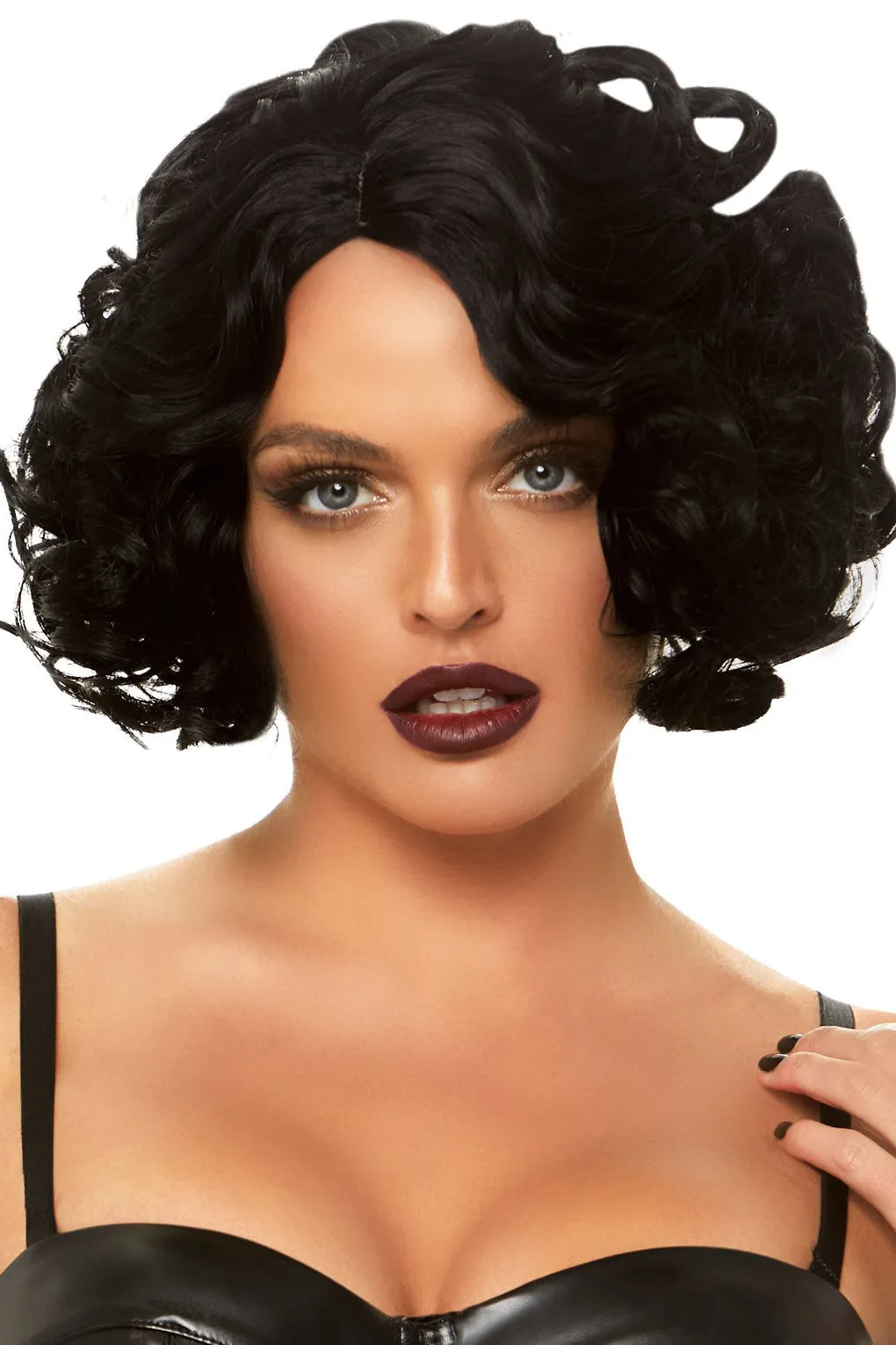 Black Curly Bob Wig