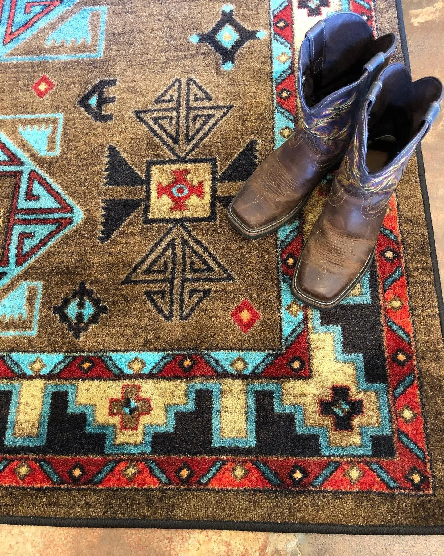 Blue Zircon Southwestern Floor Runner