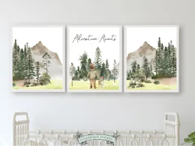 Boys Adventure Awaits Nursery Prints