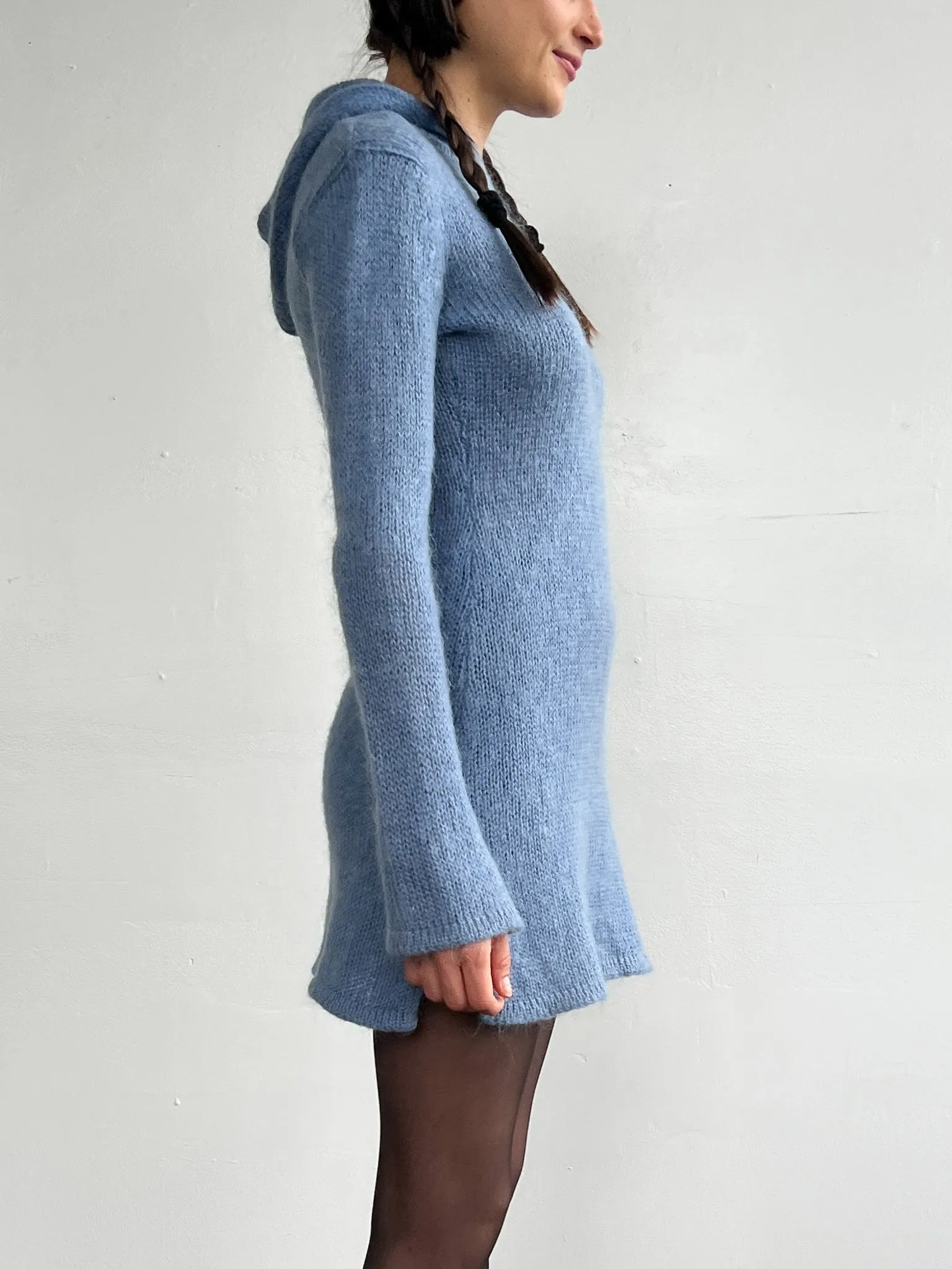 Cornflower Mohair Hoodie Dress (M)