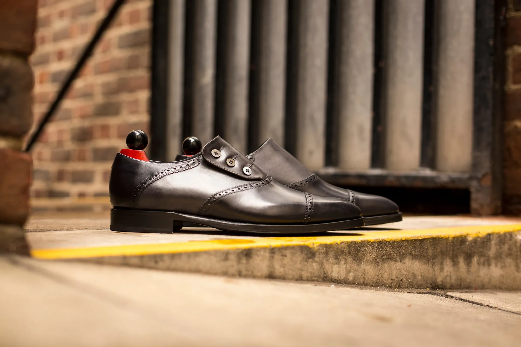 Cyril - MTO - Shaded Black Calf / Shaded Grey Calf - MGF Last - Single Leather Sole