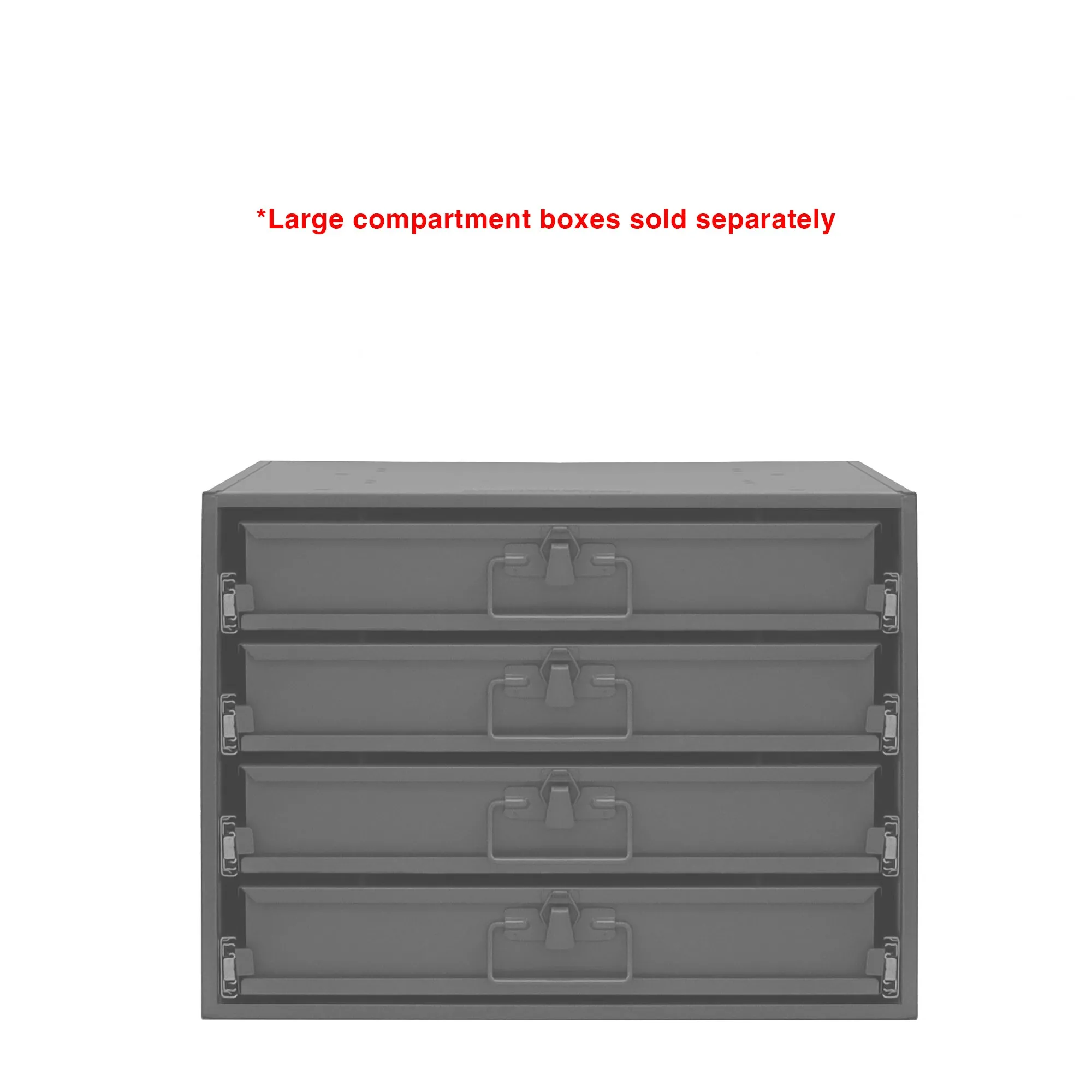 Durham Large Bearing Slide Rack, Holds 4 Compartment Boxes, Heavy Duty, Steel, Gray
