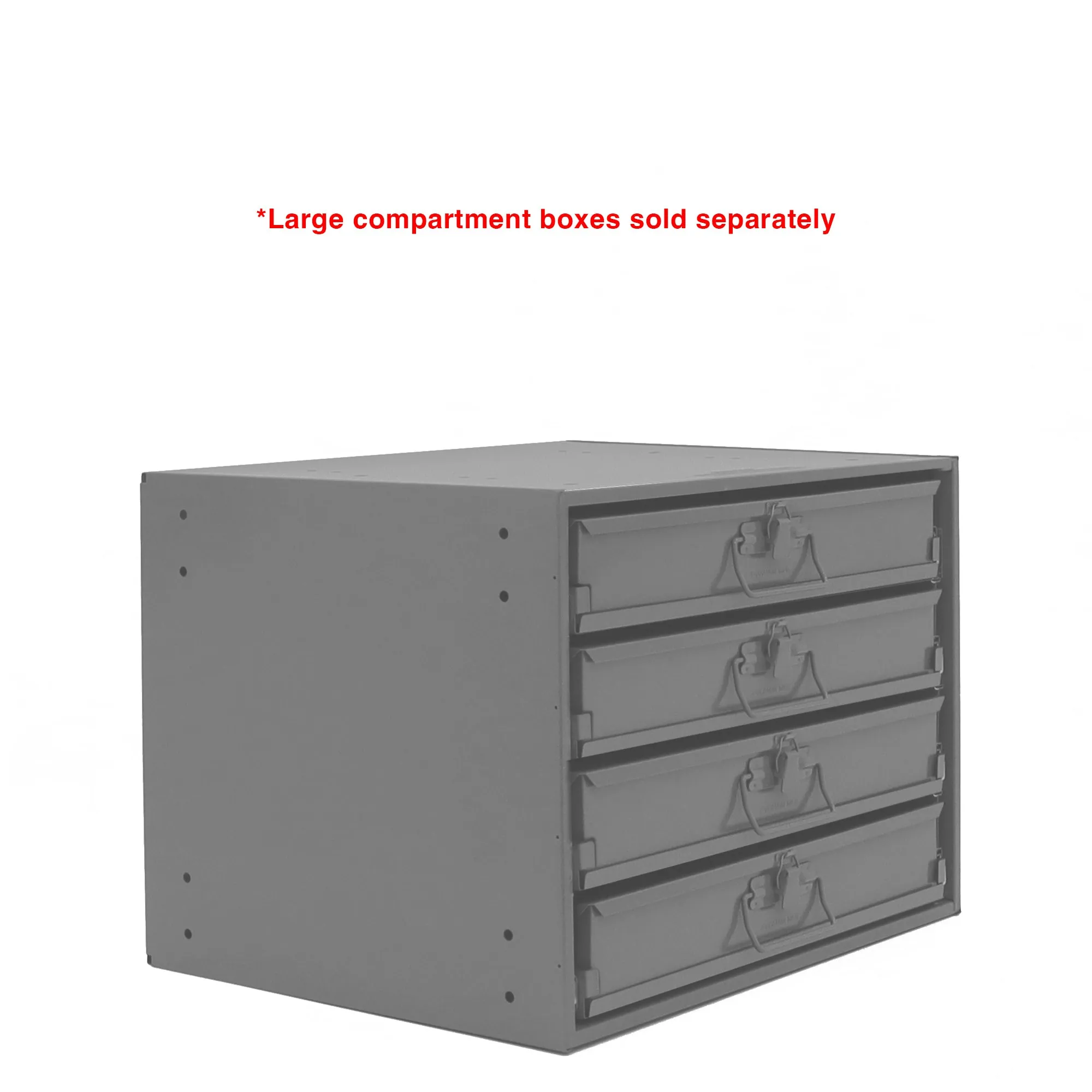 Durham Large Bearing Slide Rack, Holds 4 Compartment Boxes, Heavy Duty, Steel, Gray