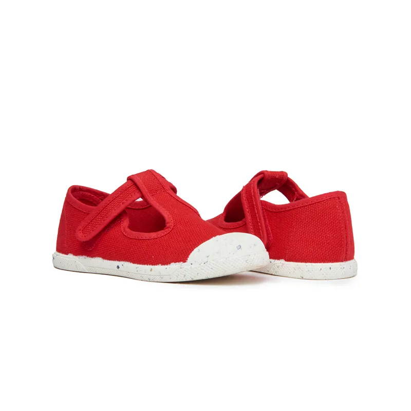 ECO-friendly T-band Sneakers In Red