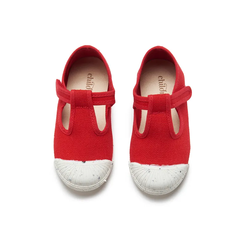 ECO-friendly T-band Sneakers In Red