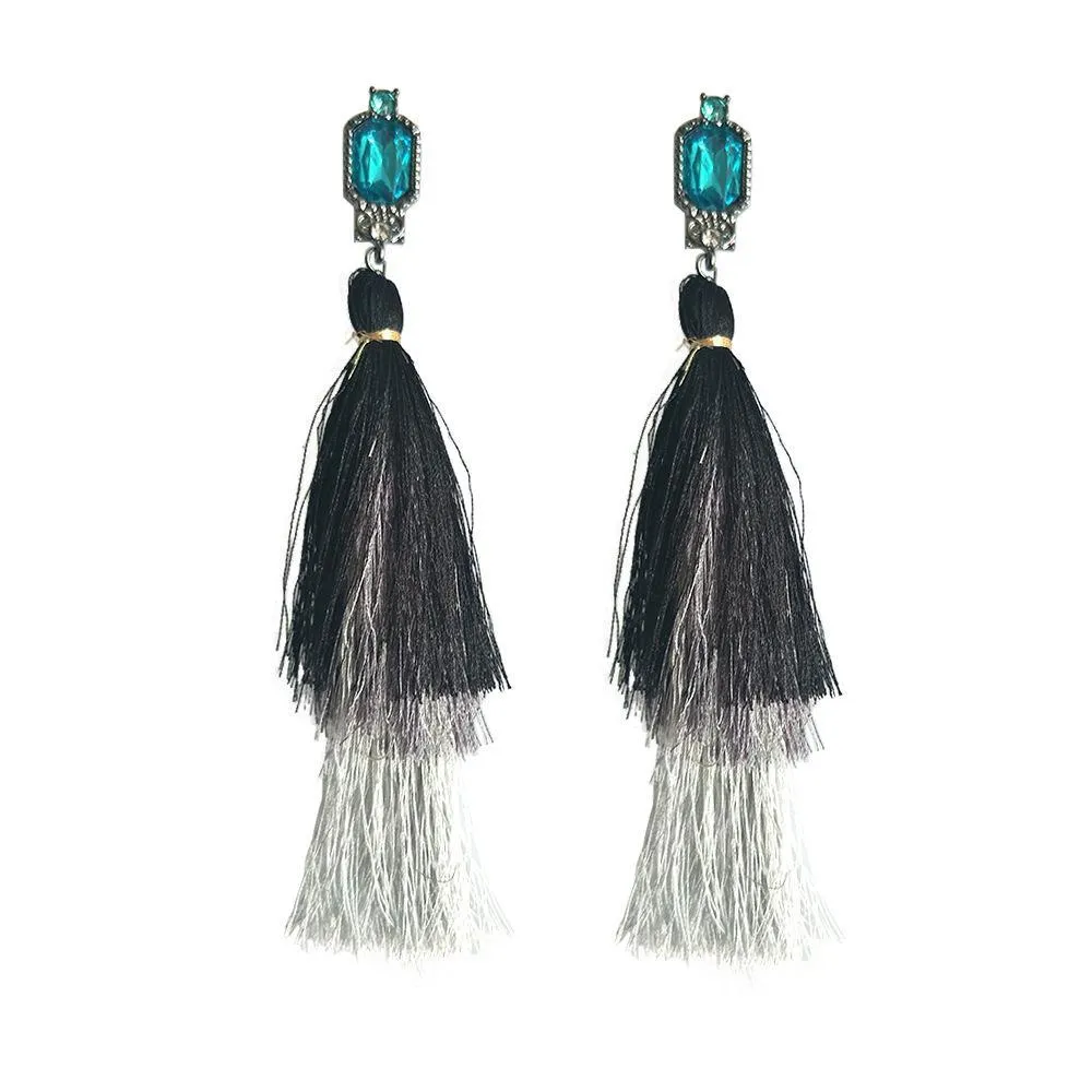 Fashion New drop earring handmade long tassel pendant ethnic fringed earrings vintage for bohemia Xmas party