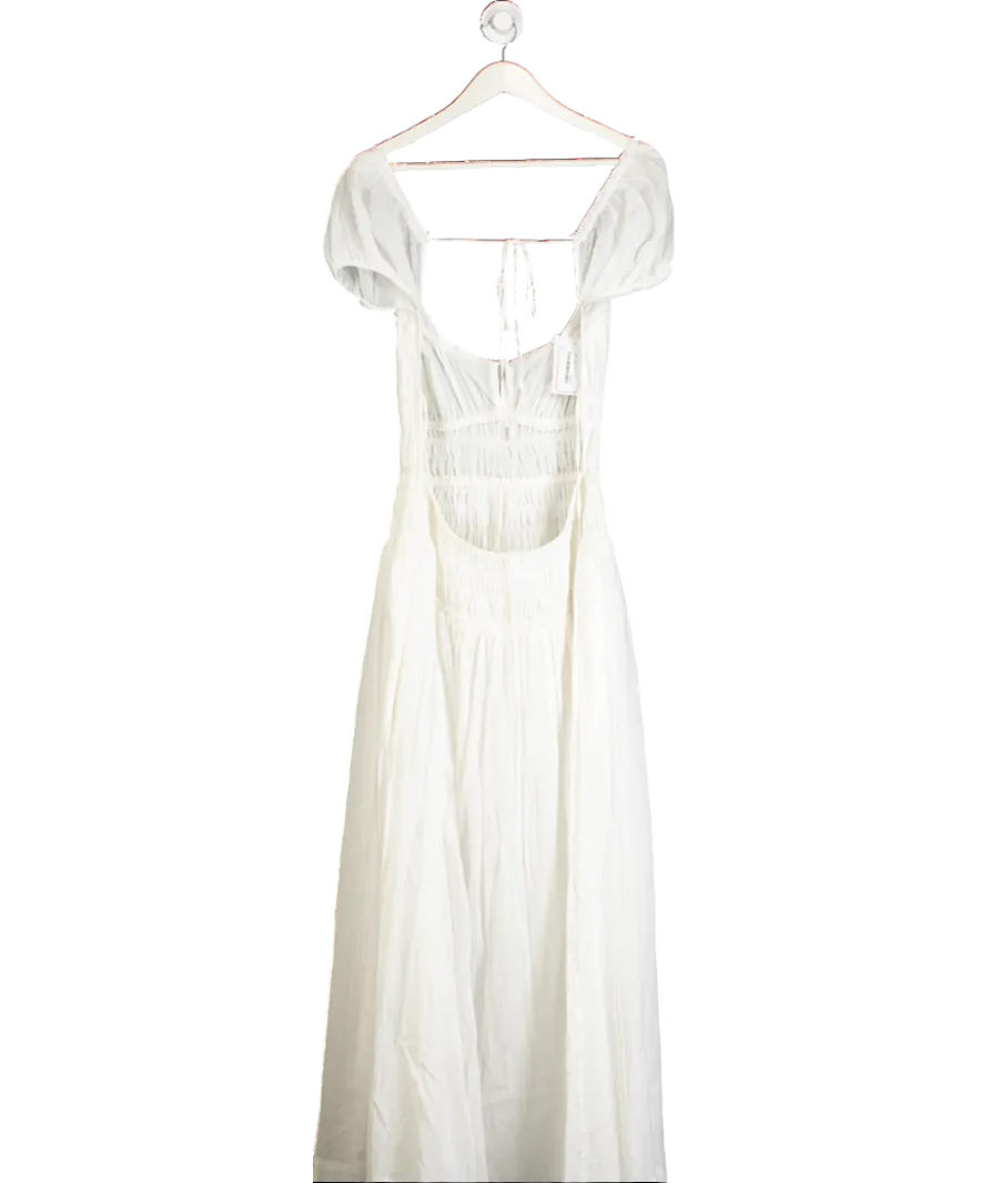Free People White Feeling Bonita Midi Dress UK L
