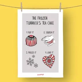 Gillian Kyle The Frozen Tunnock's Tea Cake Tea Towel.