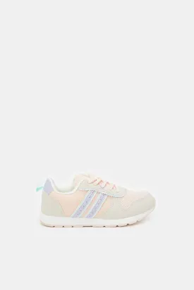 Girls Pink Lace-Up Slim Runner