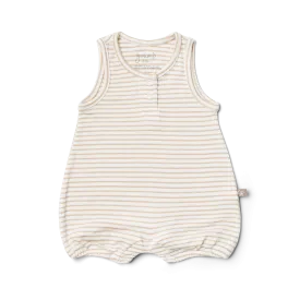 goumikids - Viscose Organic Cotton Romper - Dune Stripe 0-3 months