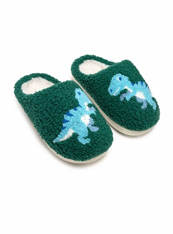 Green Kids Dino Slipper