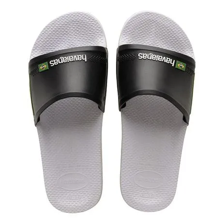 HAVAIANAS SLIDE BRASIL BRANCO PRETO