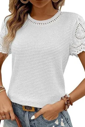 Hometown Girl White Textured Top