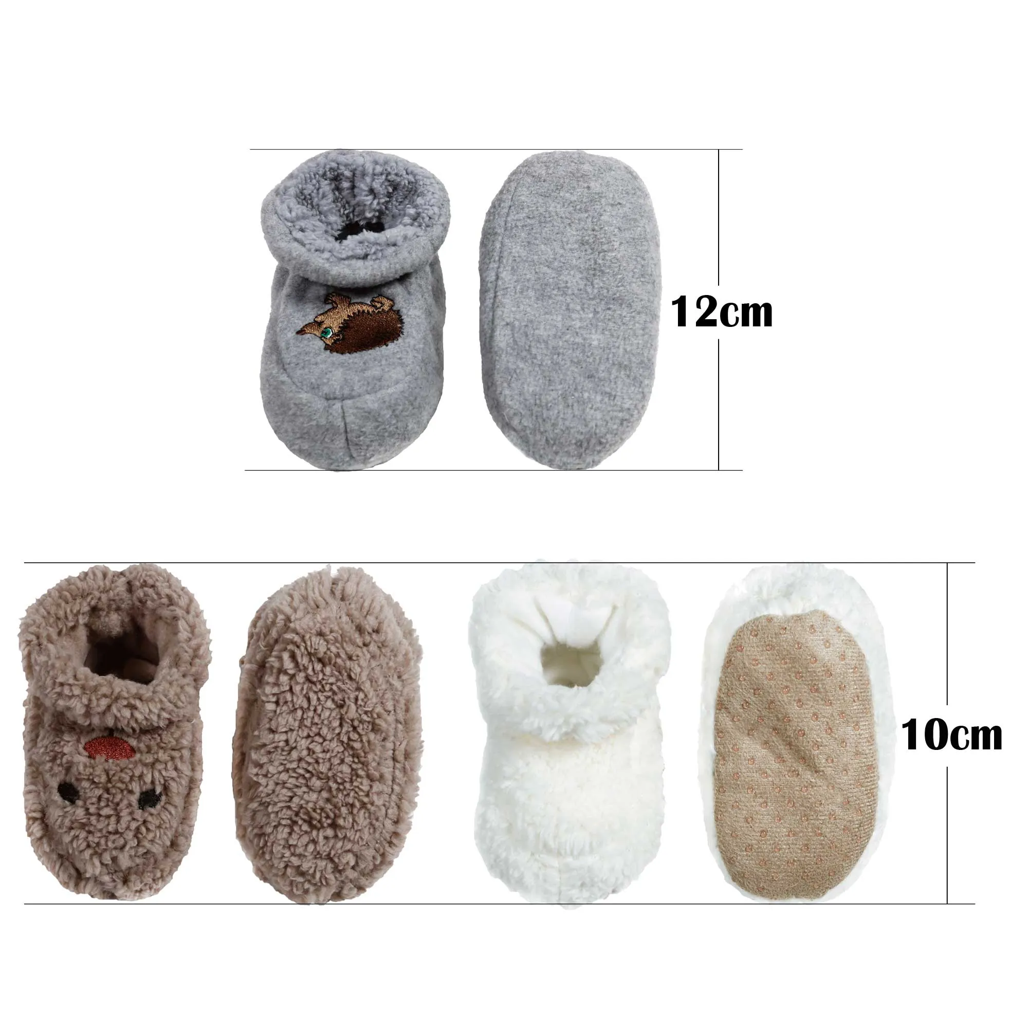 Infant Toddler Soft Furry Plush Cozy Fuzzy Booties Slippers