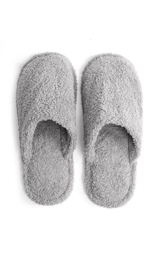 JCL1030 Solid Color Fuzzy Fur Cozy Slippers 6 Pairs Pack