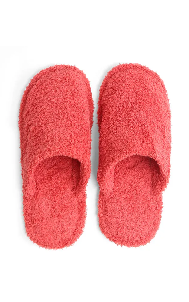 JCL1030 Solid Color Fuzzy Fur Cozy Slippers 6 Pairs Pack