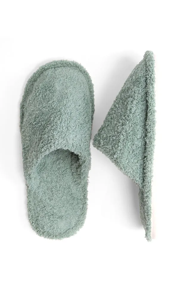 JCL1030 Solid Color Fuzzy Fur Cozy Slippers 6 Pairs Pack