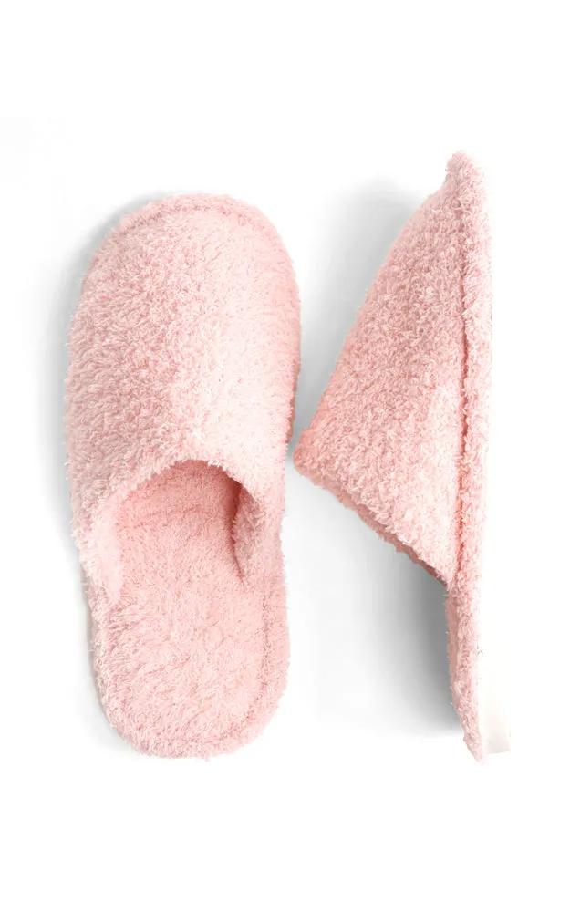 JCL1030 Solid Color Fuzzy Fur Cozy Slippers 6 Pairs Pack