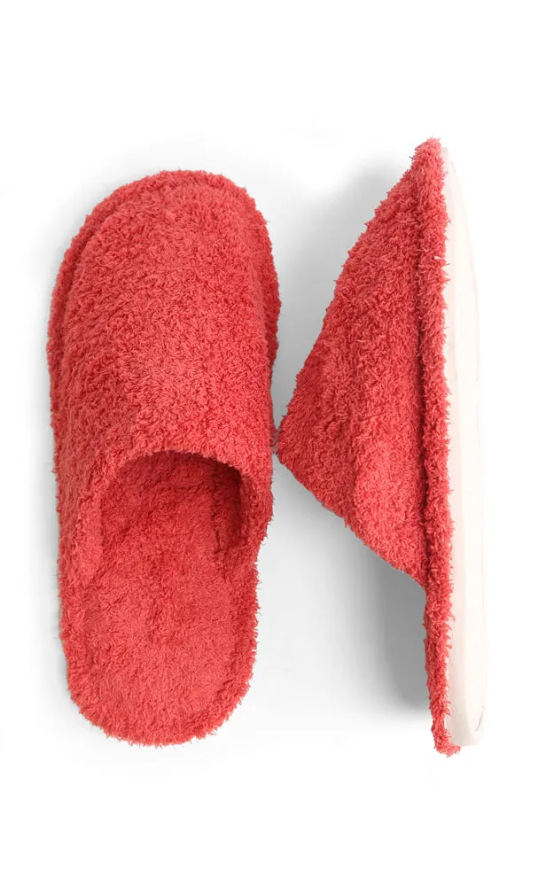 JCL1030 Solid Color Fuzzy Fur Cozy Slippers 6 Pairs Pack