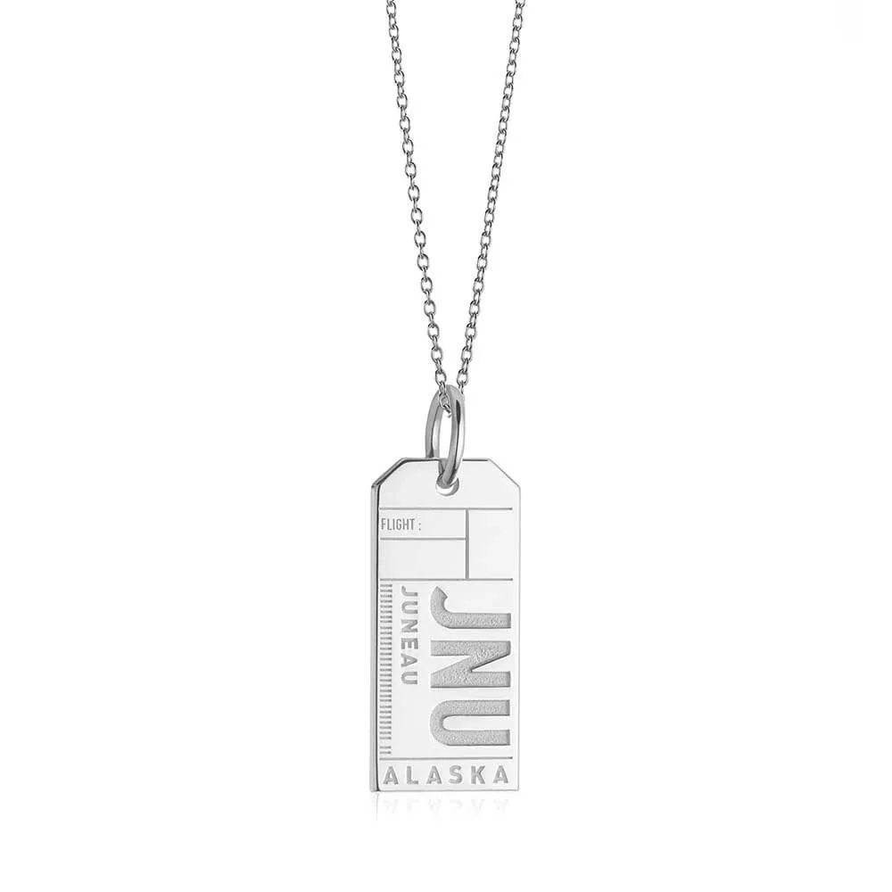 Juneau Alaska USA JNU Luggage Tag Charm Silver