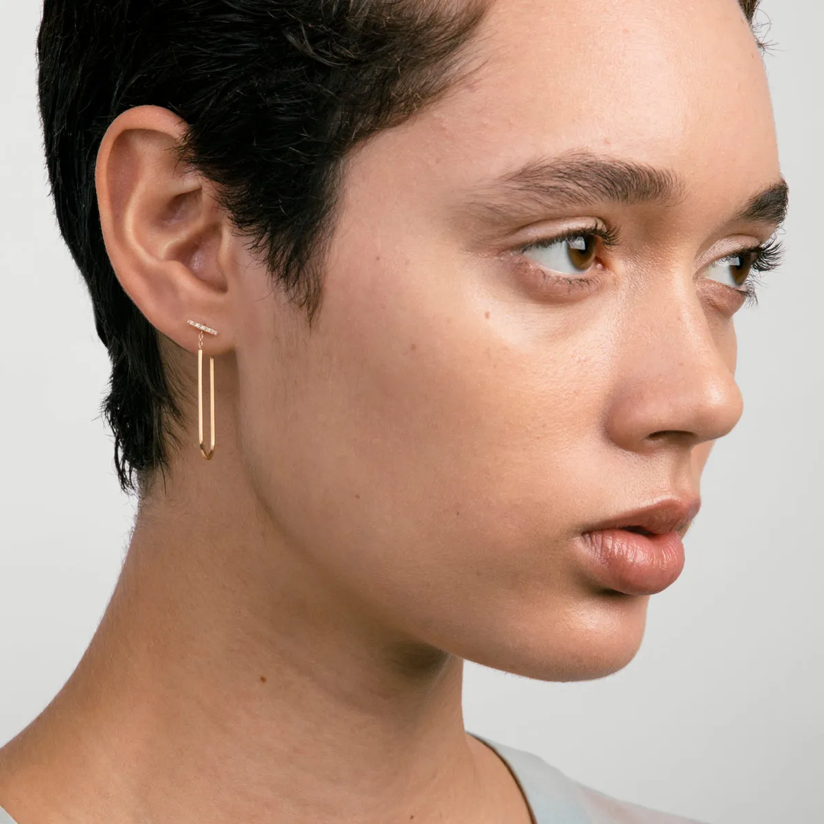 Long Turi Earring with Diamonds